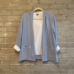 Talbots Blue and White Striped Cardigan - Size LP